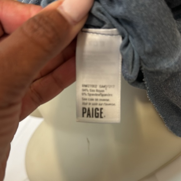 Paige Denim Washed Blue V-Neck Tee Small - Picture 5 of 7